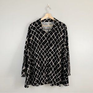 Habitat Womens Tunic Geometric Blouse Shirt Top NWT New Button